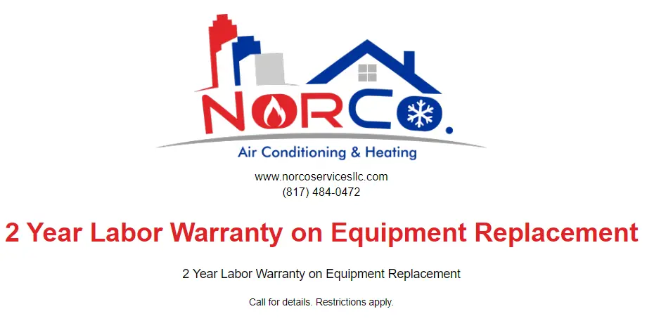 2 Year Labor Warranty on Equipment Replacement